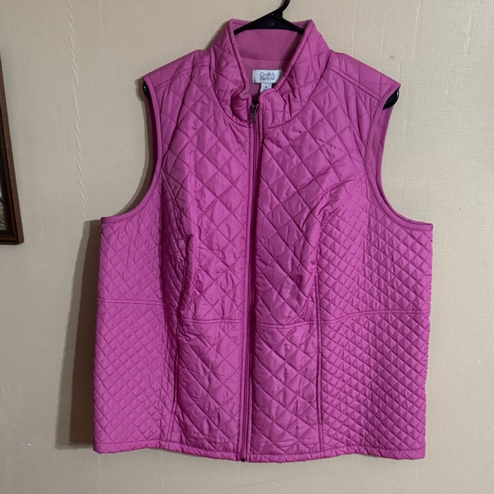 Croft & Barrow Quilted Pink Vest for Women